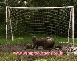Mrs. CC is the 9th competitor in the Muddiest Goalkeeper competition